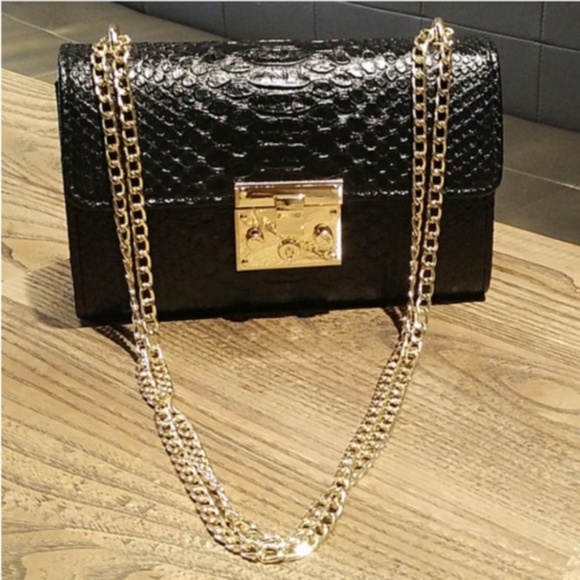 Sale!Cute Crocodile Clutch Gold Chain Shoulder Bag - Picture 5 of 8